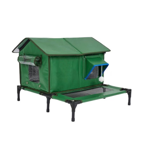 Raised cat house - raised, with