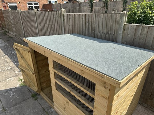 Wooden outdoor kennel - wooden, lightly