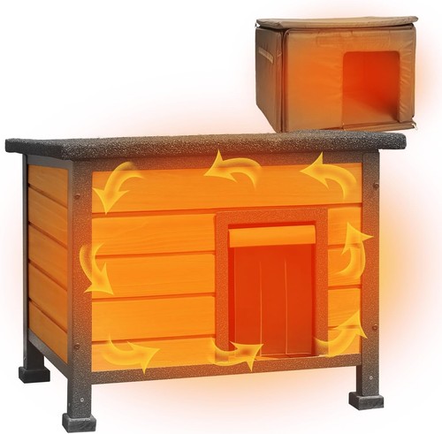 Insulated wooden cat house - insulated,